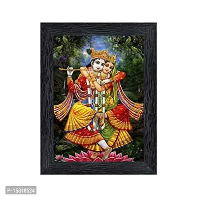 PnF Radha kishna Religious Wood Photo Frames with Acrylic Sheet (Glass) for Worship/Pooja(photoframe,Multicolour,8x6inch)-22612