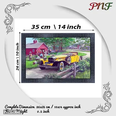 pnf Vintage Cars art Wood Photo Frames with Acrylic Sheet (Glass) 27819(10 * 14inch,Multicolour,Synthetic)-thumb2