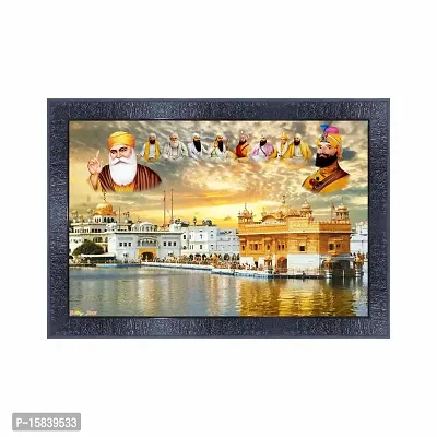 pnf Guru Nanak ten Guru Wood Frames with Acrylic Sheet (Glass) 1161(10 * 14inch,Multicolour,Synthetic)