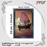 pnf Hand Painted Landscape Scenery Wood Photo Frames with Acrylic Sheet (Glass) (10 * 14inch,Multicolour,Synthetic) 8557-thumb1