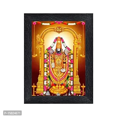 Tirupati Balaji - Lord Venkateswara Religious Wood Photo Frames(photoframe,Multicolour,8x6inch)-22363, Wall Mount