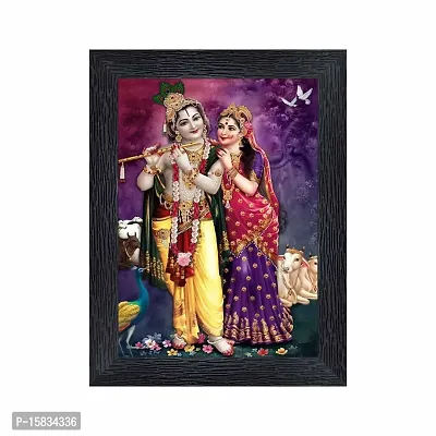 pnf Radha kishna Religious Wood Photo Frames with Acrylic Sheet (Glass) for Worship/Pooja(photoframe,Multicolour,6x8inch)-20030