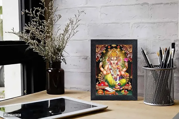 pnf Ganeshji Religious Wood Photo Frames with Acrylic Sheet (Glass) for Worship/Pooja(photoframe,Multicolour,6x8inch)-4875-thumb2