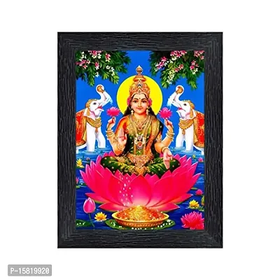 PnF Diwali Puja (laxmiji, Ganeshji,Saraswatiji) Religious Wood Photo Frames with Acrylic Sheet (Glass) for Worship/Pooja(photoframe,Multicolour,8x6inch) 22402, wall mount-thumb0