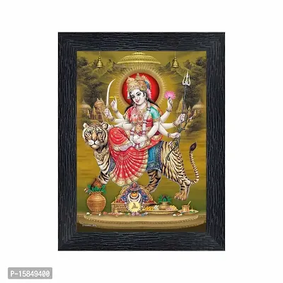 pnf Durga Maa Religious Wood Photo Frames with Acrylic Sheet (Glass) for Worship/Pooja(photoframe,Multicolour,6x8inch)-20621-thumb0