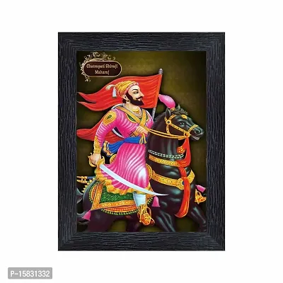 pnf Chhatrapati Shivaji Wood Photo Frames with Acrylic Sheet (Glass)(photoframe,Multicolour,6x8inch)-9631