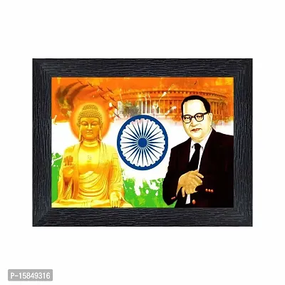 pnf Dr. B. R. Ambedkar ad Buddha Wood Photo Frames with Acrylic Sheet (Glass)(photoframe,Multicolour,6x8inch)-17505-thumb0