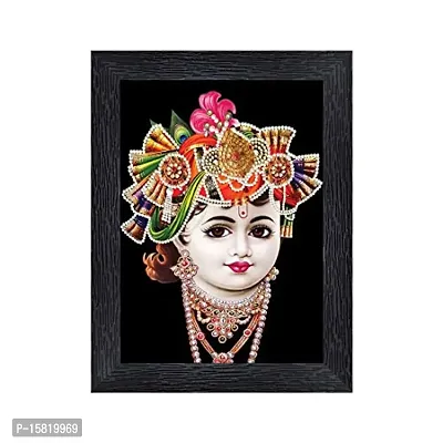 PnF Bal Krishna (Baby) Religious Wood Photo Frames with Acrylic Sheet (Glass) for Worship/Pooja(photoframe,Multicolour,8x6inch)-20016-