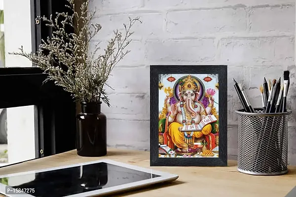 pnf Ganeshji Religious Wood Photo Frames with Acrylic Sheet (Glass) for Worship/Pooja(photoframe,Multicolour,6x8inch)-20367-thumb2