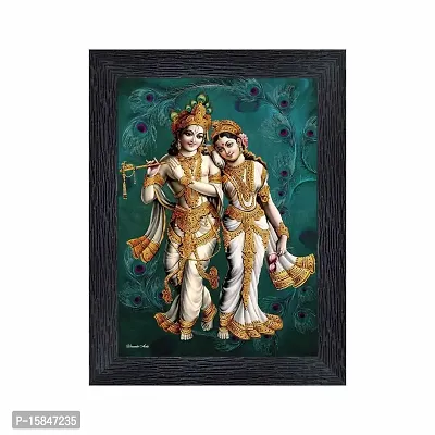 pnf Radha kishna Religious Wood Photo Frames with Acrylic Sheet (Glass) for Worship/Pooja(photoframe,Multicolour,6x8inch)-22096