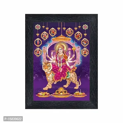 pnf Durga Maa Religious Wood Photo Frames with Acrylic Sheet (Glass) for Worship/Pooja(photoframe,Multicolour,6x8inch)-20702