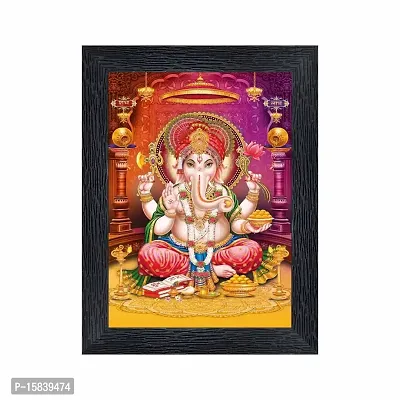 pnf Ganeshji Religious Wood Photo Frames with Acrylic Sheet (Glass) for Worship/Pooja(photoframe,Multicolour,6x8inch)-20673