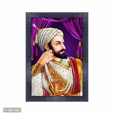 pnf Chattrapati Shivaji Maharaj Wall Painting Synthetic frame-506 6(10 * 14inch,Multicolour,Synthetic)