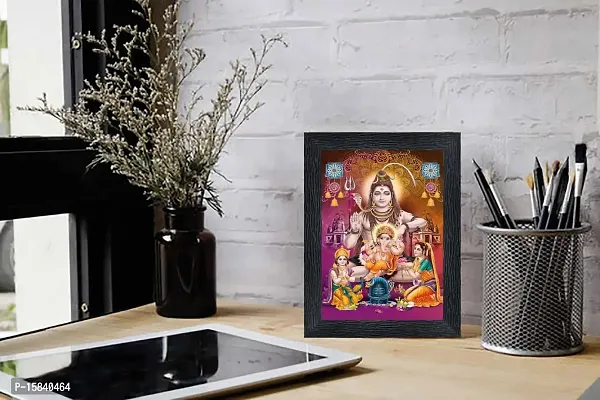 pnf Bhole Nath parivar (Maa Parvati, Ganesh, Kartikey and Shiv Shankar) Religious Wood Photo Frames(photoframe,Multicolour,6x8inch)-20686-photoframe-5x7.jpg-thumb2