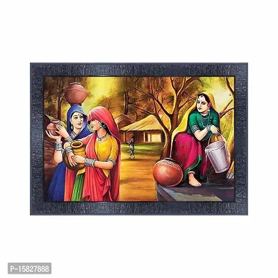 pnf Rajasthani art Wood Photo Frames with Acrylic Sheet (Glass) 19621-(10 * 14inch,Multicolour,Synthetic)