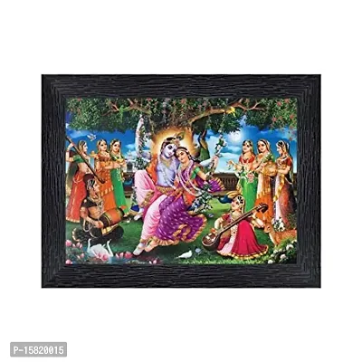 PnF Radha kishna Religious Wood Photo Frames with Acrylic Sheet (Glass) for Worship/Pooja(photoframe,Multicolour,8x6inch)-20356-thumb0