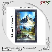 pnf Hand Painted Landscape Scenery Wood Photo Frames with Acrylic Sheet (Glass) (10 * 14inch,Multicolour,Synthetic) 7160-thumb1