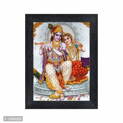 pnf Radha kishna Religious Wood Photo Frames with Acrylic Sheet (Glass) for Worship/Pooja(photoframe,Multicolour,6x8inch)-20344