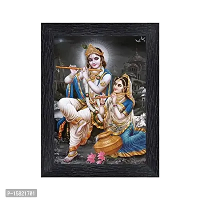 PnF Radha kishna Religious Wood Photo Frames with Acrylic Sheet (Glass) for Worship/Pooja(photoframe,Multicolour,8x6inch)-20381