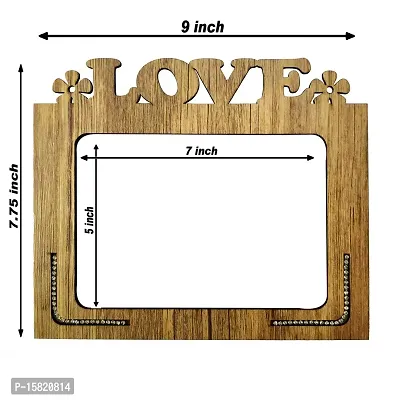 Generic Xpression Decor Love Table Top Photo Frames Perfect for Couple Office Table Decorations (5x7inch,Brown,Wood), Small (PNF-photoframe-Love-2)-thumb3