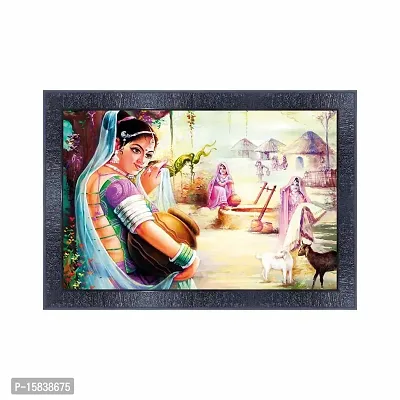 pnf Rajasthani art Wood Photo Frames with Acrylic Sheet (Glass) 6255-(10 * 14inch,Multicolour,Synthetic)
