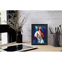 PnF Lord Jesus Religious Wood Photo Frames with Acrylic Sheet (Glass) for Worship/Pooja(photoframe,Multicolour,8x6inch)-4048-thumb1