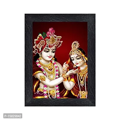 PnF Radha kishna Religious Wood Photo Frames with Acrylic Sheet (Glass) for Worship/Pooja(photoframe,Multicolour,8x6inch)-20074