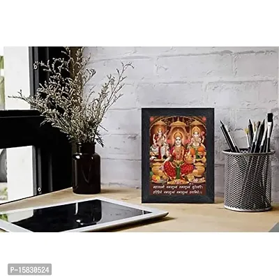 PnF Diwali Puja (laxmiji, Ganeshji,Saraswatiji) Religious Wood Photo Frames with Acrylic Sheet (Glass) for Worship/Pooja(photoframe,Multicolour,8x6inch) 20039-thumb2