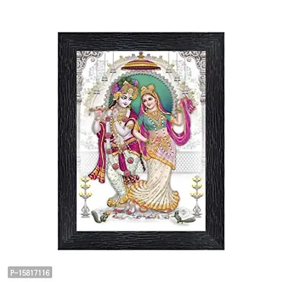 PnF Radha kishna Religious Wood Photo Frames with Acrylic Sheet (Glass) for Worship/Pooja(photoframe,Multicolour,8x6inch)-20678