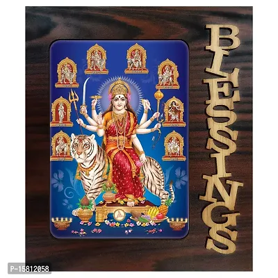 PnF Blessings Hand Crafted Wooden Table with Photo of Nav Durga 20636