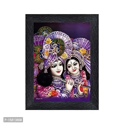 PnF Radha kishna Religious Wood Photo Frames with Acrylic Sheet (Glass) for Worship/Pooja(photoframe,Multicolour,8x6inch)-4858
