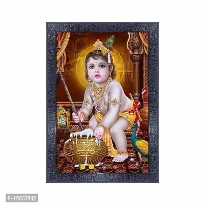 pnf (Baby Bal Krishna Wall Painting Synthetic frame-20848(10 * 14inch,Multicolour,Synthetic)-thumb0