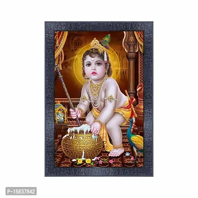 pnf (Baby Bal Krishna Wall Painting Synthetic frame-20848(10 * 14inch,Multicolour,Synthetic)