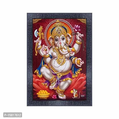 pnf Ganesh Wall Painting Synthetic frame-4896(10 * 14inch,Multicolour,Synthetic)-thumb0