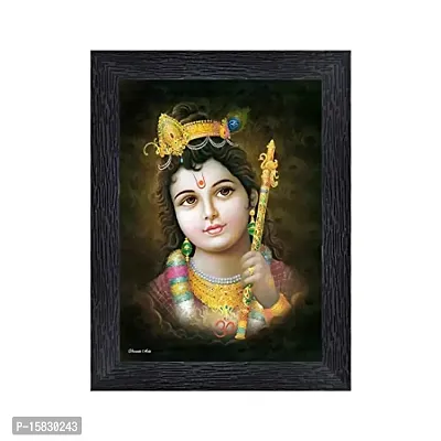 PnF Bal Krishna (Baby) Religious Wood Photo Frames with Acrylic Sheet (Glass) for Worship/Pooja(photoframe,Multicolour,8x6inch)-14620-