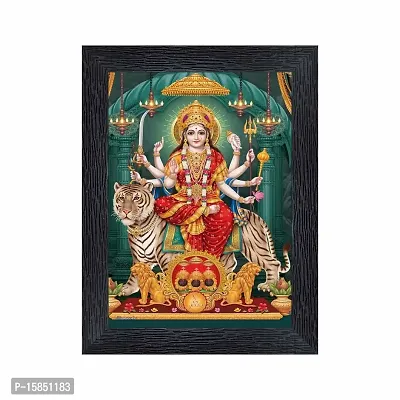 pnf Durga Maa Religious Wood Photo Frames with Acrylic Sheet (Glass) for Worship/Pooja(photoframe,Multicolour,6x8inch)-20003