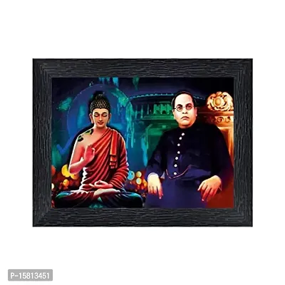 Generic Dr. B. R. Ambedkar ad Buddha Wood Photo Frames with Acrylic Sheet (Glass)(photoframe,Multicolour,8x6inch)-19834, Medium (PNF-19834-photoframe-5x7)