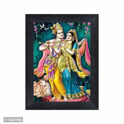 pnf Radha kishna Religious Wood Photo Frames with Acrylic Sheet (Glass) for Worship/Pooja(photoframe,Multicolour,6x8inch)-20025