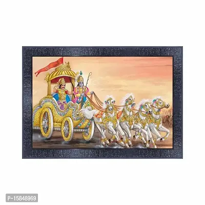 pnf Arjun Kishan Geeta updesh Religious Wood Photo Frames with Acrylic Sheet (Glass) for Worship/Pooja(10 * 14inch,Multicolour,Synthetic)-5361