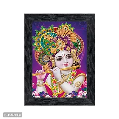 PnF Bal Krishna (Baby) Religious Wood Photo Frames with Acrylic Sheet (Glass) for Worship/Pooja(photoframe,Multicolour,8x6inch)-20851--thumb0