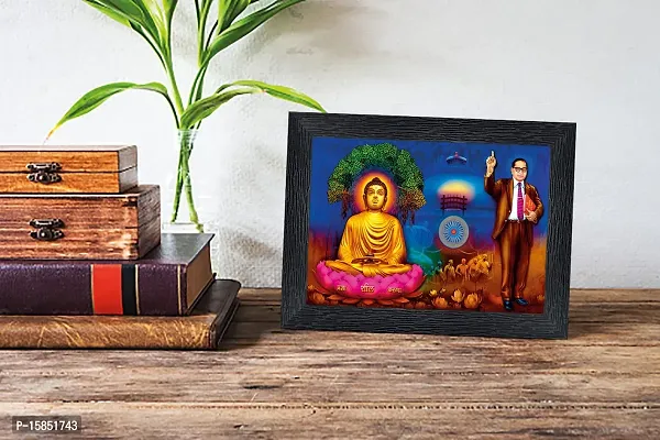 pnf Dr. B. R. Ambedkar ad Buddha Wood Photo Frames with Acrylic Sheet (Glass)(photoframe,Multicolour,6x8inch)-19830-thumb2