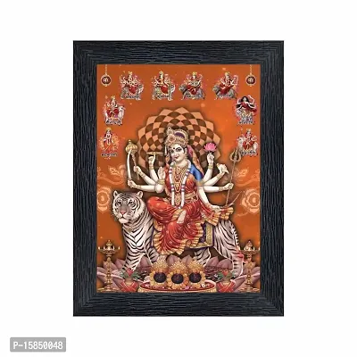 pnf Durga Maa Religious Wood Photo Frames with Acrylic Sheet (Glass) for Worship/Pooja(photoframe,Multicolour,6x8inch)-20120