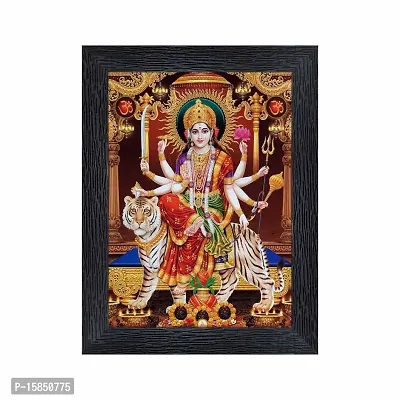 pnf Durga Maa Religious Wood Photo Frames with Acrylic Sheet (Glass) for Worship/Pooja(photoframe,Multicolour,6x8inch)-4854