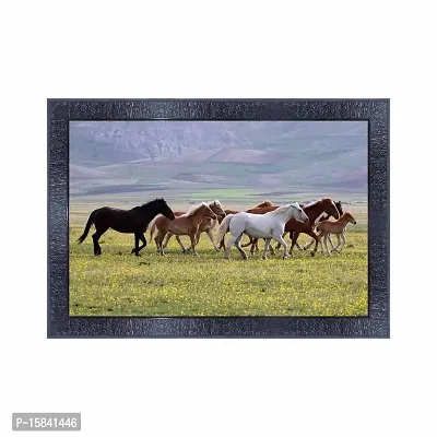 pnf Vastu Horse Frames Wood Photo Frames with Acrylic Sheet (Glass) 8336-(10 * 14inch,Multicolour,Synthetic)