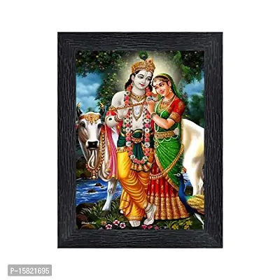 PnF Radha kishna Religious Wood Photo Frames with Acrylic Sheet (Glass) for Worship/Pooja(photoframe,Multicolour,8x6inch)-20132