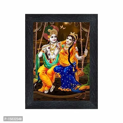 pnf Radha kishna Religious Wood Photo Frames with Acrylic Sheet (Glass) for Worship/Pooja(photoframe,Multicolour,6x8inch)-20090