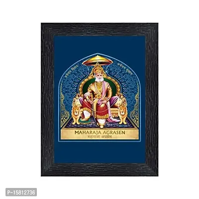 PnF Maharaja Agrasen Religious Wood Photo Frames with Acrylic Sheet (Glass) for Worship/Pooja(photoframe,Multicolour,8x6inch)-22501