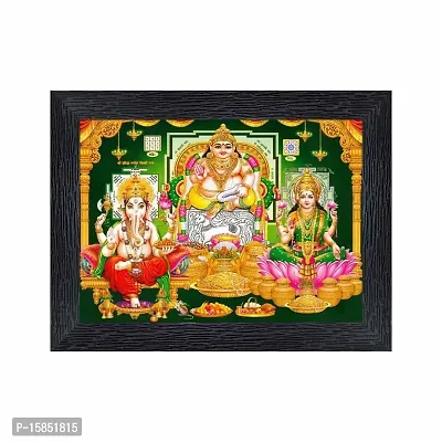 pnf Laxmi Ganeshji Diwali Puja Religious Wood Photo Frames with Acrylic Sheet (Glass) for Worship/Pooja(photoframe,Multicolour,6x8inch)-22347