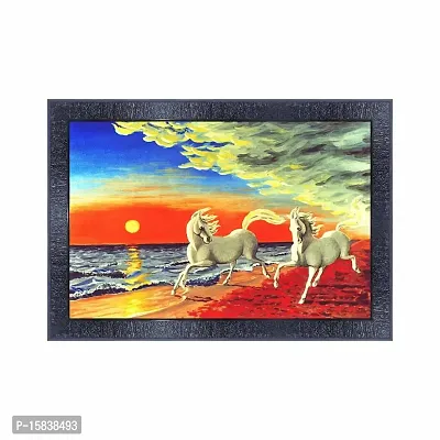 pnf Vastu Horse Frames Wood Photo Frames with Acrylic Sheet (Glass) 13299-(10 * 14inch,Multicolour,Synthetic)