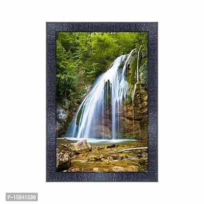 pnf Vastu Waterfall Landscape Scenery Wood Photo Frames with Acrylic Sheet (Glass) (10 * 14inch,Multicolour,Synthetic) 9087